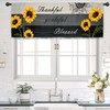 Kalmico Farmhouse Sunflower Rustic Kitchen Curtain Valance 54W x 18L