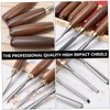 Tofficu 6pcs Walnut Handle Wood Carving Chisel Set Durable Hand