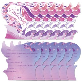 12 x Invitation Cards Children's Birthday Invitation Cards Mermaid, Girls and Boys Mermaid Party Invitation Cards Children's Birthday Girl Birthday Invitation Invitations