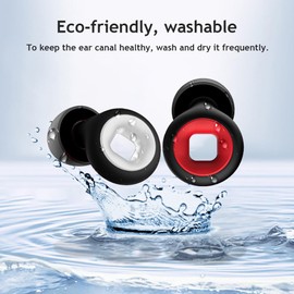 2 Pairs of Artvive Snoring Silent Earplugs, Ear Plugs for Sleeping, Snoring Silent Sleep Earplugs with 8 Pairs of Ear Caps, Reusable Artevive Ear Plugs, for Noise Protection and Sleep (Red + White)