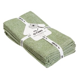 SYDR Chambray Slub Dinner Napkins Set of 6 (18X18 in) 100% Cotton for Everyday Use and Events, Reusable Napkins Cloth Washable, Soft & Durable Table Napkins, Green