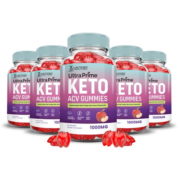 Justified Laboratories (5 Pack) Ultra Prime Keto ACV Gummies Advanced