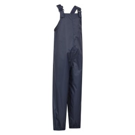 Mountain Warehouse Pakka Kids Waterproof Dungarees - Overtrousers with Taped Seams & Packaway Bag, Boys & Girls - Autumn Winter Wet Weather, Walking, Outdoors & Camping Navy Baby Size 12-18 Months