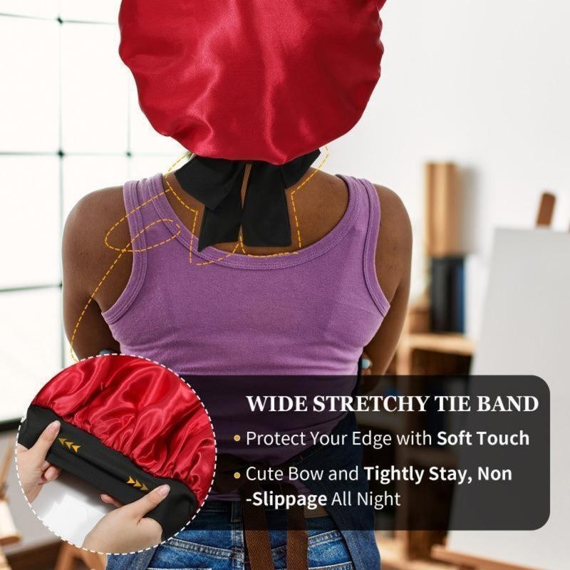 AWAYTR Satin Bonnet Silk Like Bonnets for Sleeping Sleep Cap