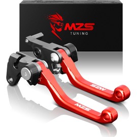 MZS - Palancas de freno y embrague rojas ajustables para bicicletas de tierra, pivote CNC compatibles con CRF150R 2007-2026 / CR80R CR85R...