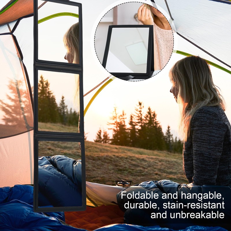 Yalikop Foldable Full Length Travel Mirror, Portable Shatterproof Hanging Mirror,