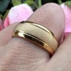TUTISS 8mm Gold Sandblasted Tungsten Rings for Men Women Engagement