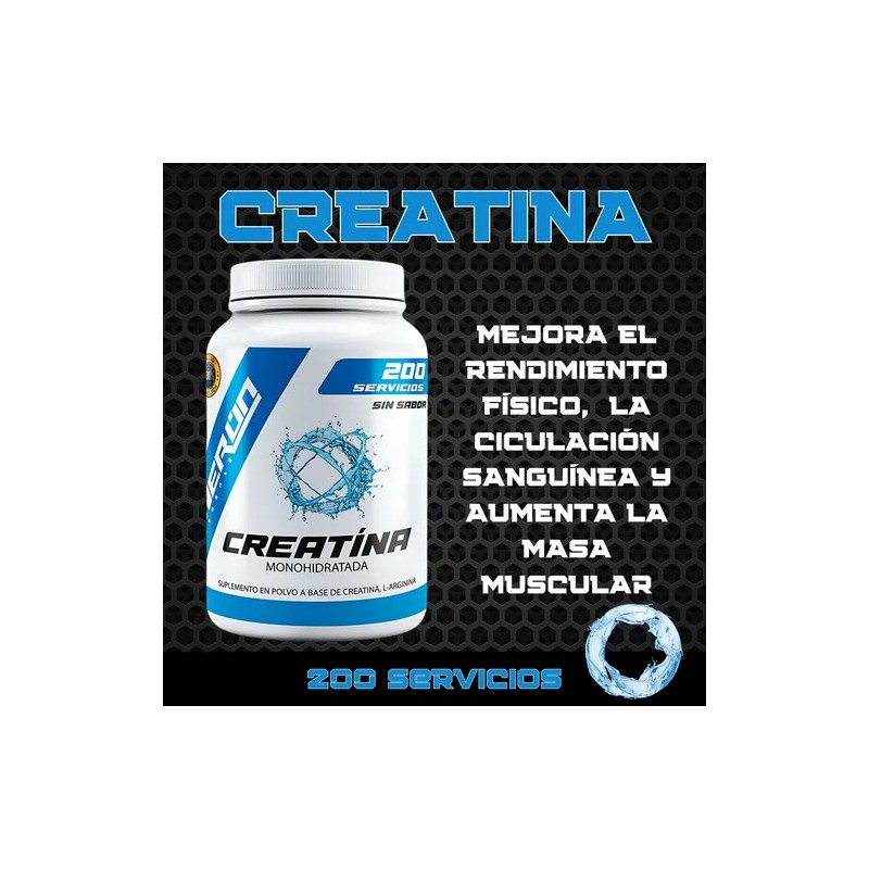 Creatina Monohidratada Power On 200 Servicios 1kg 0% Carbs