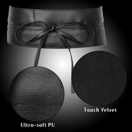 Manfnee Women's Faux Leather Wrap Belt fashion wrap cinch belts Wide Waistband Belt for Dress