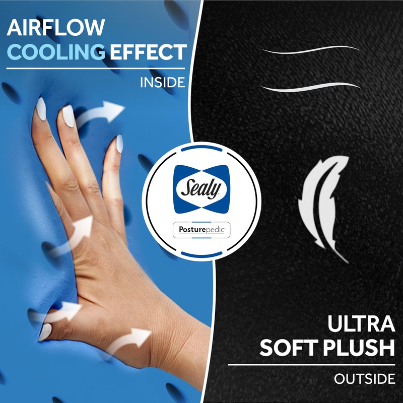 Sealy, Infused-Gel Hooded Travel Pillow with Airflow Memory Foam, Tailored