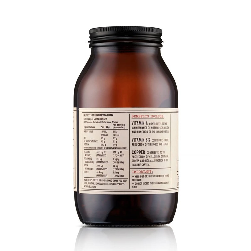 Hirsch Organic Grass Fed Beef Liver Supplement - 100% Certified