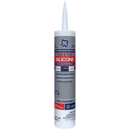 GE Silicone Caulk for Tub & Tile Kitchen & Bath - 100% Waterproof Silicone Sealant, Excellent Flexibility, Shrink & Crack Proof - 10 oz Cartridge, Clear, Pack of 1