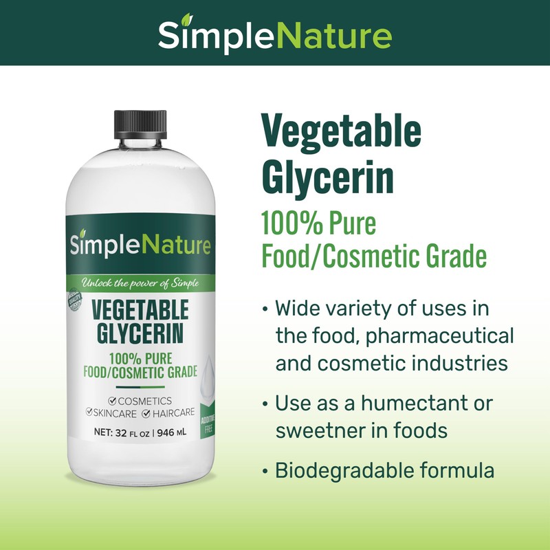 SimpleNature Food Grade Propylene Glycol - 99.9% Purity - 32