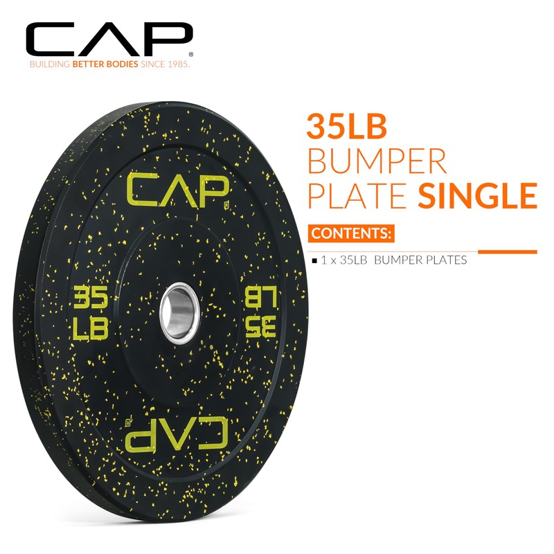 CAP Barbell Economy - Speckled Olympic Bumper Plate with Yellow