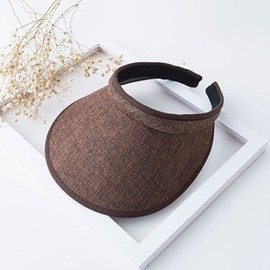 jecvxor 2PCS Cloth Covered Slip-On Visor for Women, Adjustable Cap Sports Sun Visors for Men, Women's Clip On Golf/Tennis/Running Visor Hat (Black/Brown)