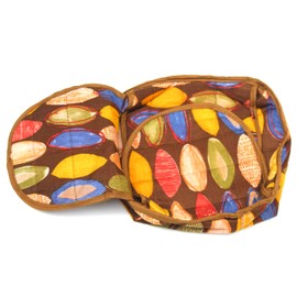 Jet New Unique Design Roti, Tortilla, Breads, Pizza Cloth Cover- Washable Cotton Cloth- Keep Roti Chapati Fresh Soft and Warm (Brown Oval Print)