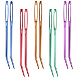 Yarn Needle, 10 PCS Large Eye Tapestry Needle Stainless Steel Bent Yarn Darning Needles Colorful Sharp Wool Weaving Crochet Needles for Crochet Embroidery Projects