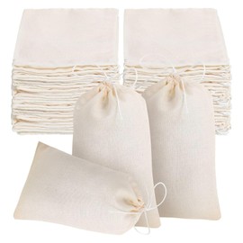 BUYLONG 20 Pack Cheesecloth Tea Bags, 4 x 6 Inch, for Filtering, Reusable Tea Filter Bags for Empty Tea Bags, Loose Tea, Spice Bags, Soup Bags for Cooking, Cold Brew Coffee Bags, Muslin Filter Bags