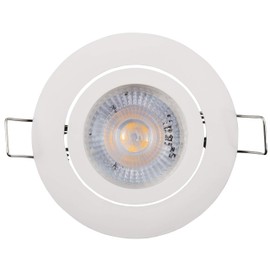 McShine - LED recessed ceiling light, Eco-50, 5 W, 400 lm, swivelling, white, 3000 K, step-dimmable, ideal for ceiling installation in living room, hallway, workplace etc.