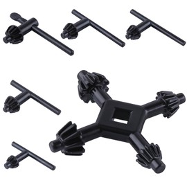 LEONTOOL 6Pcs Drill Chuck Key Wrench Set 3/4" 5/8" 1/2" 3/8" 1/4" Drill Press Chuck Key and 4 in 1 Drills Chuck Key Multifunctional Replacement Drill Clamping Wrench for Electric Drill Clamping Tool