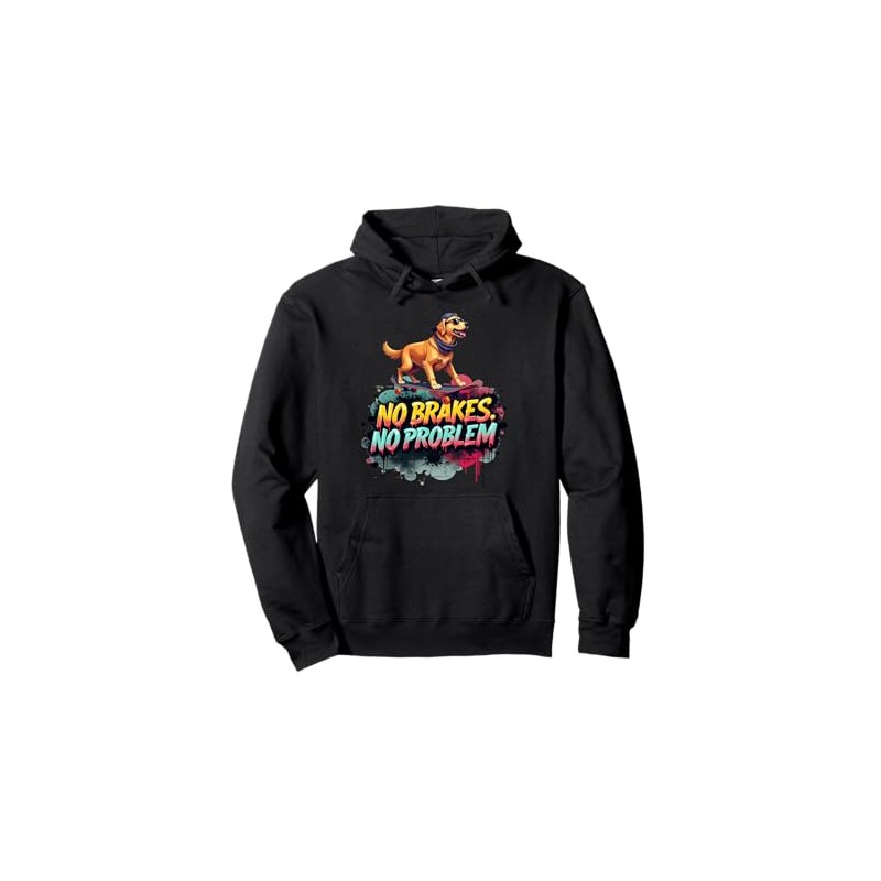 Funny Skateboarding Gift for Golden Retriever Dog Owners Pullover Hoodie