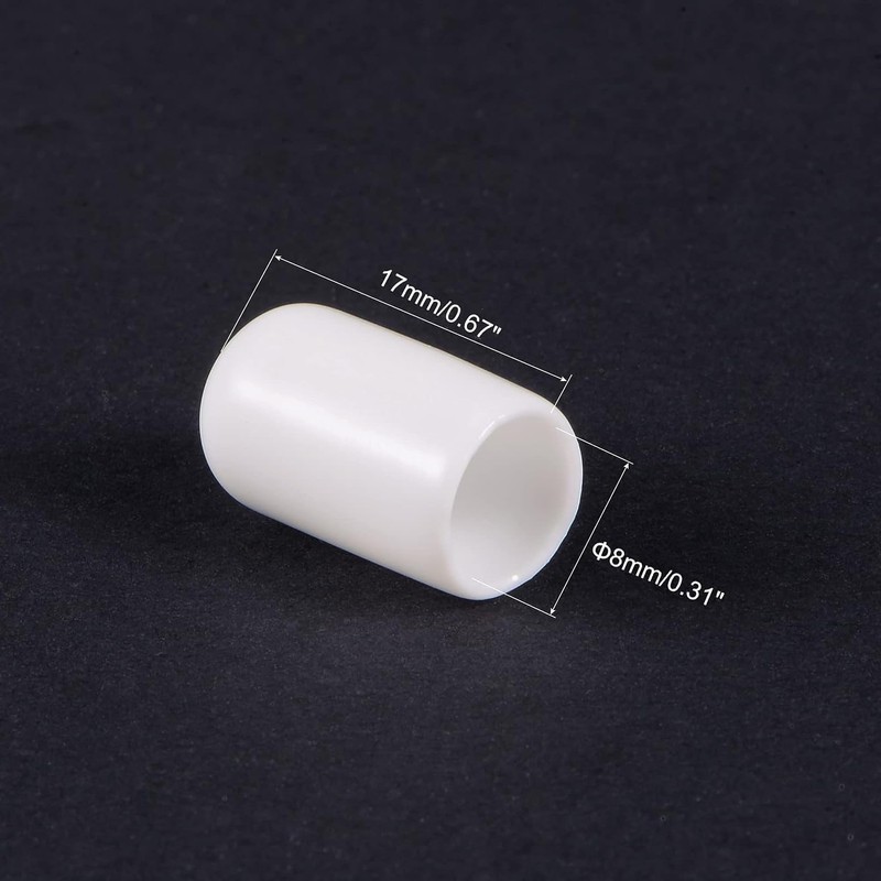 Boxonly 100pcs Rubber End Caps 8mm ID Vinyl Round End