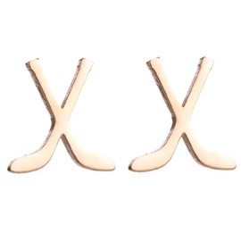 Hockey Mom Jewelry - Icehockey Earrings - Sports Accessories for Women (Ice Hockey - Rose Gold)