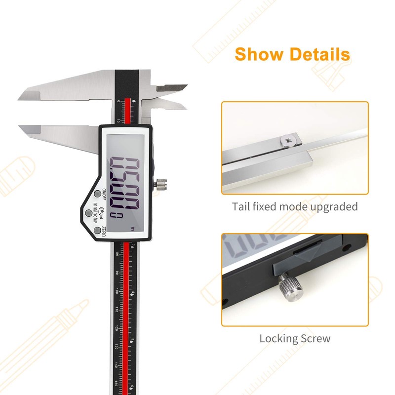 Digital Caliper, 8" Caliper Measuring Tool Extreme Accuracy Waterproof Electronic