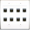 Wallplate City RiteAV - Cat6 Shielded Wall Plate 8 Port - Flat 2 Gang [White]