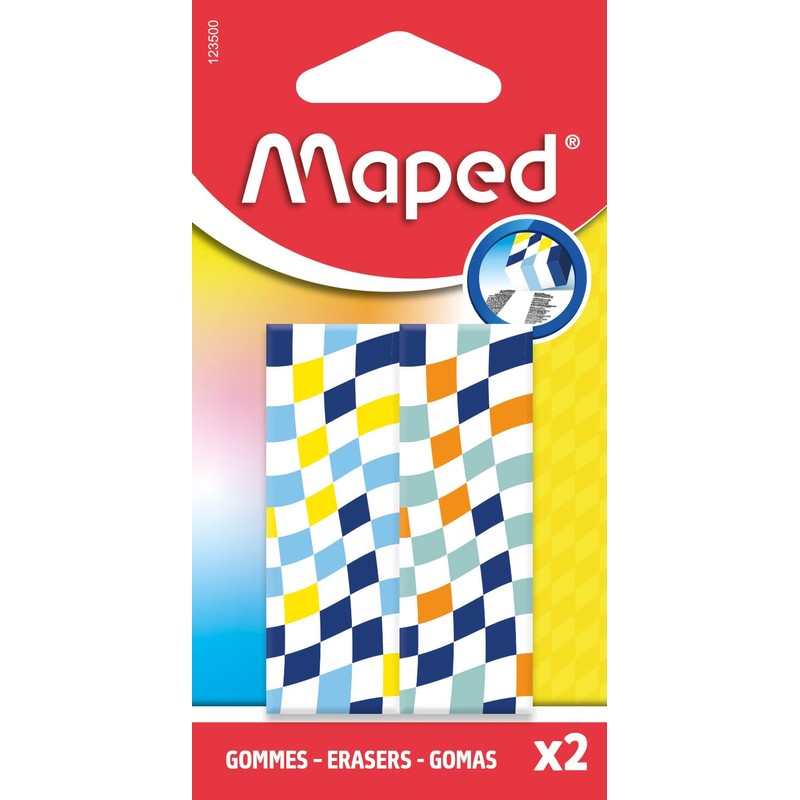 Maped CHECKERBOARD - Set di 2 gomme per la scuola