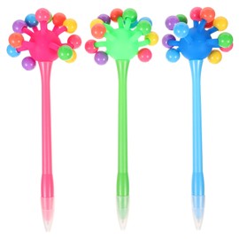 Toyvian 3pcs Stress Ball Ballpoint Pens Funny Pens Fidget Pens Silly Pens Novelty Pens Crazy Pen Soft Rubber Pens Fun Pens Bulk for Cartoon Ballpoint Stationery