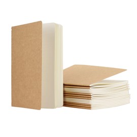 TWONE 15 Pack Kraft Brown Soft Cover Notebook Journals - 5.5" x 8.25" - Blank 60 Pages/30 Sheets - for Use as Journal, Sketchbook, Composition Notebook