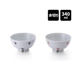 Nishinihon Pottery Dishes, Drainer, Rice Bowl, Cute, Cat, Arita-yaki, Footed Cat Drainer, Rice Bowl (Black, 1 Piece), Approx. Diameter 4.5 x Height 2.3 inches (11.5 x 6.0 cm)