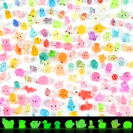 200 Pcs Mini Resin Animal Set - 32 Styles Glow in The Dark Tiny Figurines for Fairy Garden, Party Favors, Dollhouse, Terrariums & DIY Decor