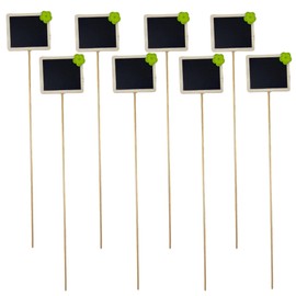 Pack of 8 Wooden Plant Signs Plant Stakes Flower Bed Stakes Plant Signs Herb Signs with Black Board and Chalk