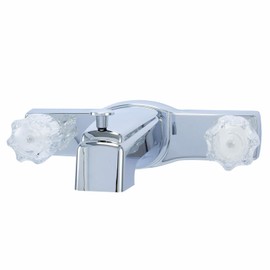 WMF Offset Mobile Home Tub Faucet spout, 8 inch Tub Spout with Diverter, Double Handle Shower Faucet, Chrome, 3 Hole, Bathtub Faucet for Mobile Home, Trailer House, Campers, Motorhome