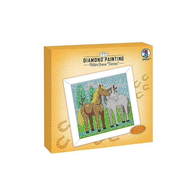 Ursus 43530002F Diamond Painting Picture, Horses, Set with Acrylic Diamonds,