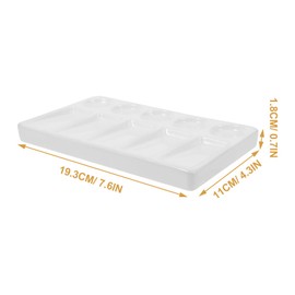 Tofficu 3pcs Ceramic Artist Palette Ceramic Tray Acrylic Paint Palette Ceramic Mixing Tray Watercolor Palettes Rectangular Ceramic Palette Paint Tray Student White Ceramics Paint Supplies