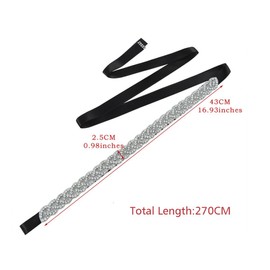 Bridal Wedding Crystal Belt Sparkling Rhinestone Sash Waist Belt for Prom Evening Dresses Accessories