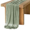 Cheese Cloth Table Runner, Sage Green, Muslin Table Runner, Wedding,