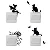 4pack Cartoon Switch Sticker Water Resistant, PVC Switch Socket Decorations