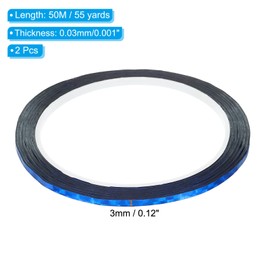 PATIKIL Prism Tape 0.12 Inch x 55 Yards, 2 Pack Holographic Metalized Reflective Self Adhesive for DIY Art Craft Wrapping Wall Decoration, Blue