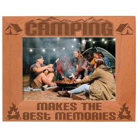ThisWear Camp Gift Camping Makes the Best Memories Camp Photo Frame Wood Engraved 5x7 Landscape Picture Frame