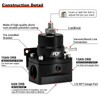 Adjustable Fuel Pressure Regulator Kit 3-110PSI AN10 Feed AN6 Return