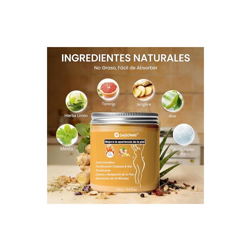 Crema Corporal de Masaje con Efecto Caliente - Gel con