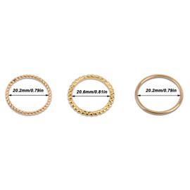 Mikovivi 3pcs Gold Stackable Rings for Women, Dainty Thin Knuckle Ring Set Exquisite Engagement Finger Jewelry for Anniversary Birthday Wedding (Size 7)