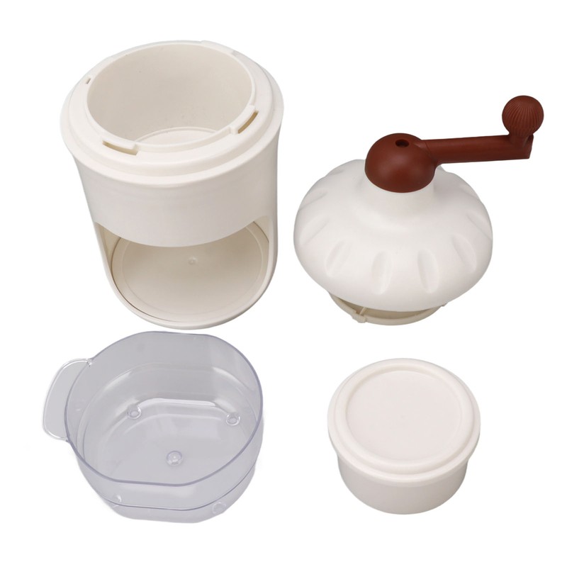 Portable Ice Crusher PP Manual Shaved Snow Cone Machine DIY