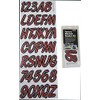 Hardline Products Series 400 Factory Matched 3-Inch Boat & PWC Registration Number Kit, Red/Black