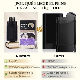 2 en 1 Peine para Tinte de Cabello, Stick Cubre Canas para Mujer, Resistente Al Agua y Al Sudor, Tinte Rápido, No grasoso, Peine Portátil para Teñir e