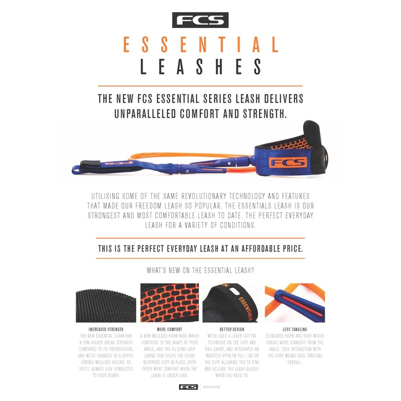 FCS 5' Comp Essential Leash Coal Lime
